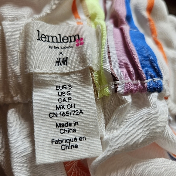 Lemlem x H&M Set Lyocell Striped Belted Shorts & Matching Cropped Top Size Small - Picture 16 of 16
